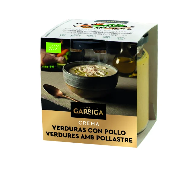 Gemüsecremesuppe mit Huhn